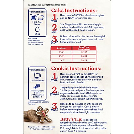Betty Crocker Cake & Cookie Mix Gingerbread - 14.5 Oz - Image 6