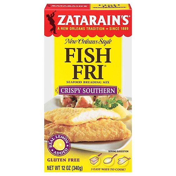 Zatarains New Orleans Style Breading Mix Seafood Fish Fri Crispy Southern - 12 Oz
