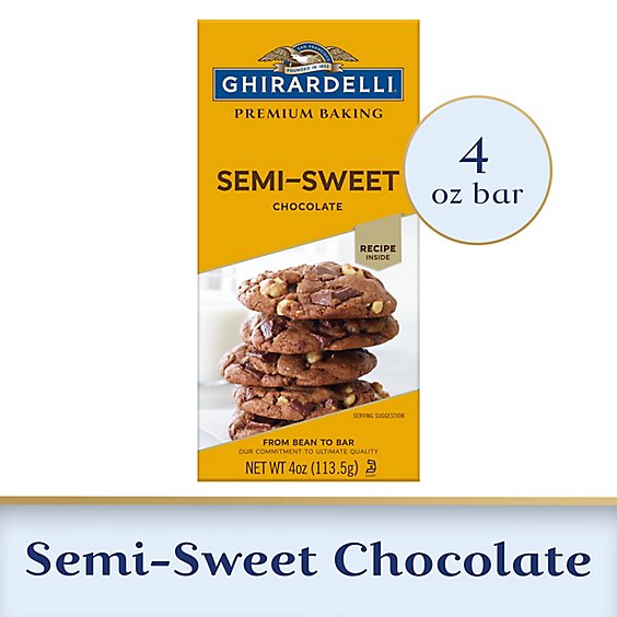 Ghirardelli Premium Semi Sweet Chocolate Baking Bar - 4 Oz