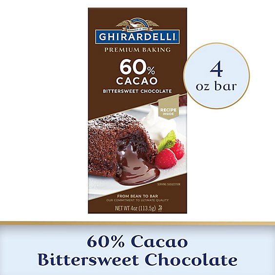 Ghirardelli Premium 60% Cacao Bittersweet Chocolate Baking Bar -  4 Oz