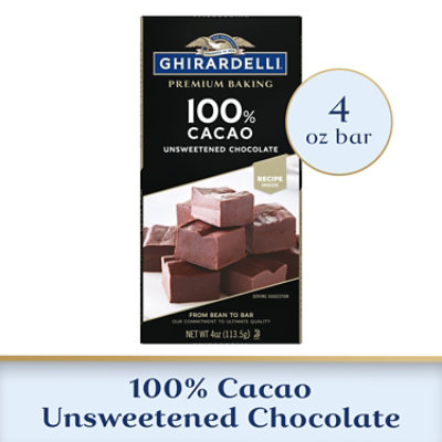 Ghirardelli Premium 100% Cacao Unsweetened Chocolate Baking Bar -  4 Oz - Image 1