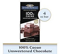 Ghirardelli Premium 100% Cacao Unsweetened Chocolate Baking Bar -  4 Oz