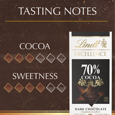 Lindt EXCELLENCE 70% Cocoa Dark Chocolate Candy Bar - 3.5 Oz - Image 5