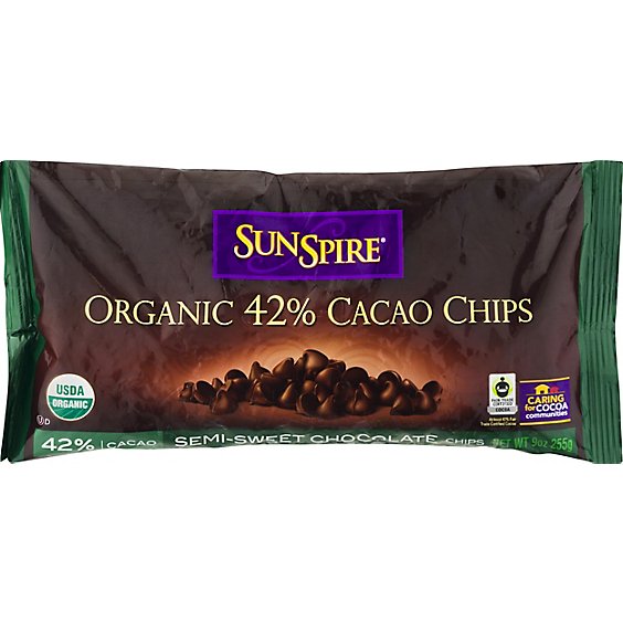 SunSpire Chocolate Chips Organic Semi-Sweet - 9 Oz