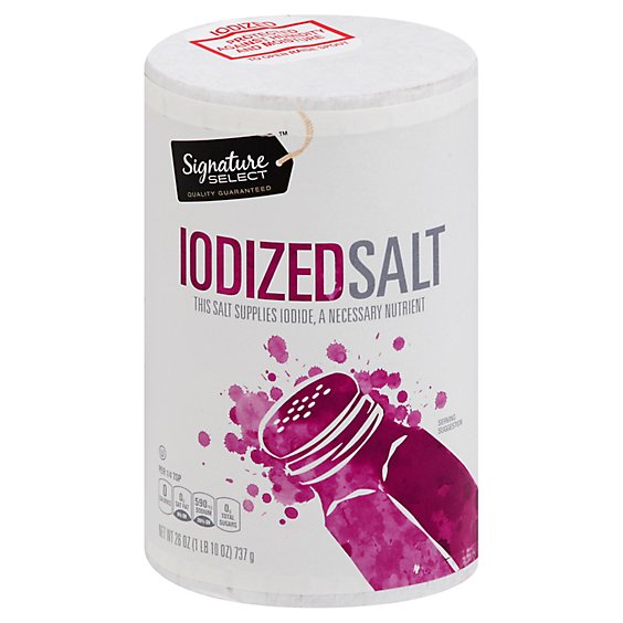 Signature SELECT Salt Iodized - 26 Oz