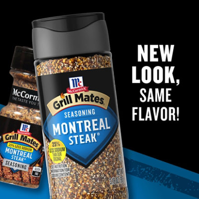 McCormick Grill Mates 25% Less Sodium Montreal Steak Seasoning - 3.18 Oz - Image 2