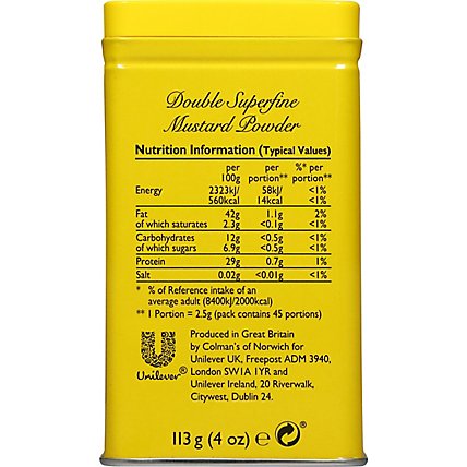 Colmans Mustard Powder Double Superfine - 4 Oz - Image 6