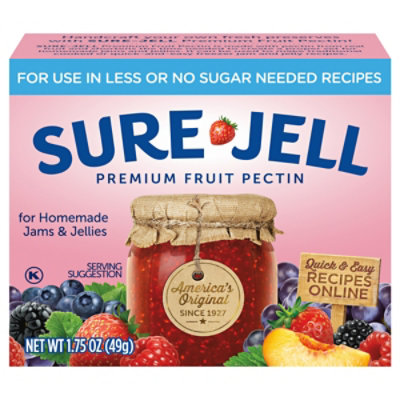 Sure Jell Premium Fruit Pectin for Less or No Sugar Needed Recipes Box - 1.75 Oz - Image 1