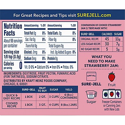 Sure Jell Premium Fruit Pectin for Less or No Sugar Needed Recipes Box - 1.75 Oz - Image 3
