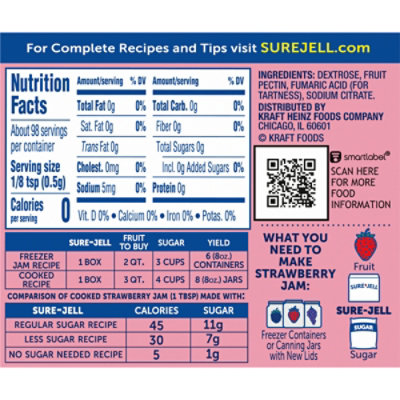 Sure Jell Premium Fruit Pectin for Less or No Sugar Needed Recipes Box - 1.75 Oz - Image 5