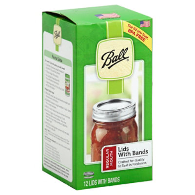 Ball Lids Regular Mouth with Bands - 12 Count