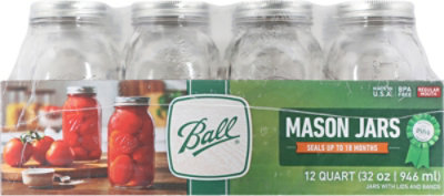 Ball Mason Jars Quart Regular Mouth - 12 Count - Image 4