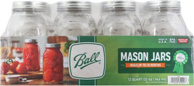 Ball Mason Jars Quart Regular Mouth - 12 Count - Image 2