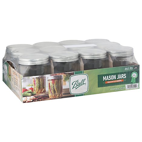 Ball Mason Jars Pint Wide Mouth - 12 Count