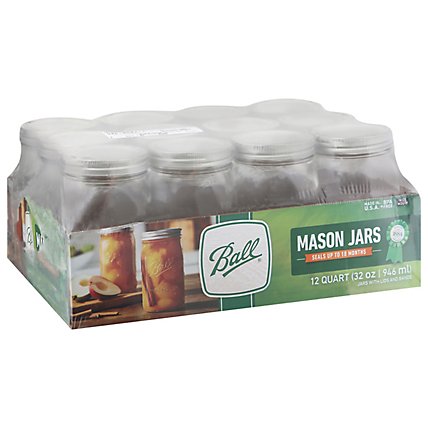 Ball Jars Wide Mouth Quart - 12 Count - Image 1