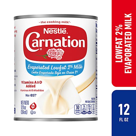 Carnation Evaporated Milk Vitamins A & D Added Lowfat - 12 Fl. Oz.