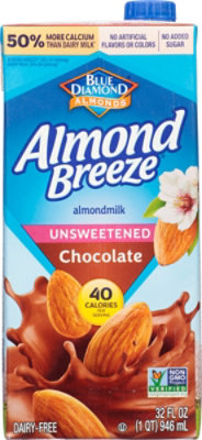 Almond Breeze Unsweetened Chocolate Shelf Stable Almond Milk - 32 Oz - Image 2