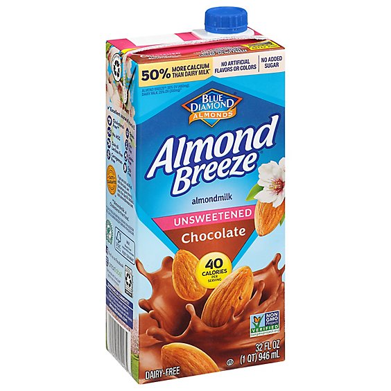 Blue Diamond Almond Breeze Almondmilk Unsweetened Chocolate - 32 Fl. Oz.
