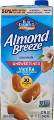 Almond Breeze Unsweetened Vanilla Shelf Stable Almond Milk - 32 Oz - Image 2