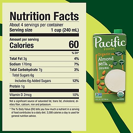 Pacific Almond Milk Original Organic - 32 Fl. Oz. - Image 5
