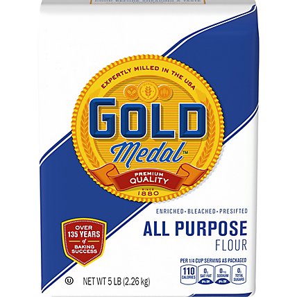 Gold Medal Bleached Enriched Presifted All Purpose Flour - 5 Lb - Image 1