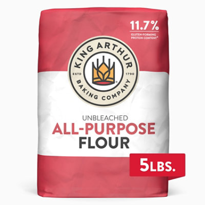 King Arthur Non-GMO Project Verified Certified Kosher No Preservatives All Purpose Unbleached Flour - 5 Lb