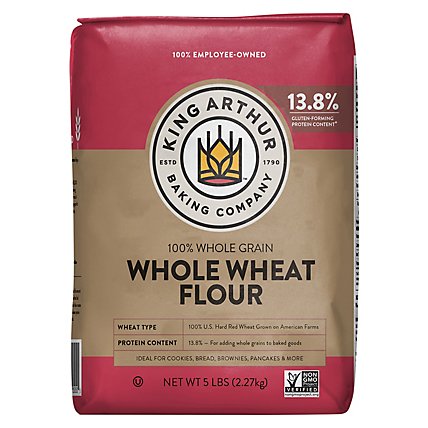 King Arthur Baking Company 100% Whole Grain Whole Wheat Flour - 5 Lb - Image 4