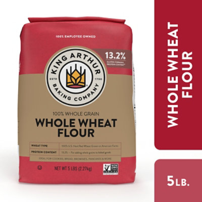 King Arthur Baking Company 100% Whole Grain Whole Wheat Flour - 5 Lb - Image 2