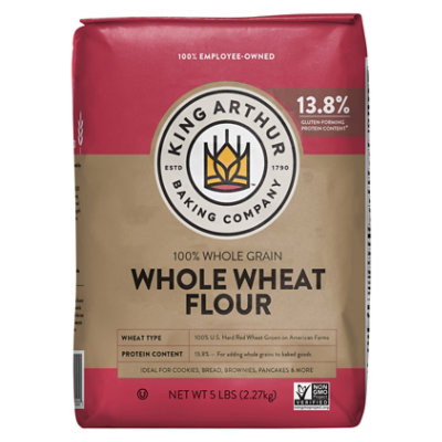 King Arthur Baking Company 100% Whole Grain Whole Wheat Flour - 5 Lb