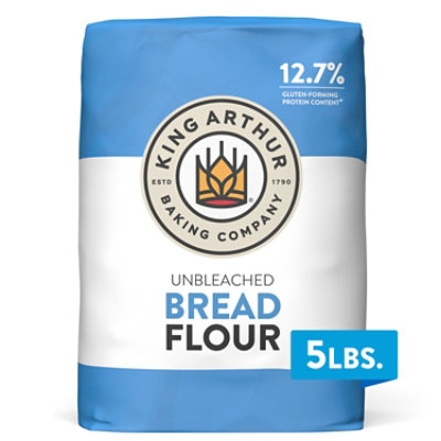 King Arthur Non-GMO Project Verified Certified Kosher No Preservatives Unbleached Bread Flour - 5 Lb