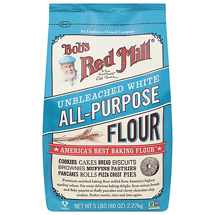 Bob's Red Mill All Purpose Unbleached White Flour - 5 Lb - Image 1