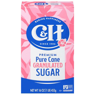 C&H Granulated Pure Cane White Sugar Carton - 1 Lb - Image 1