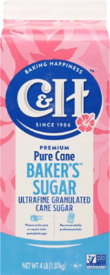 C&H Pure Cane Ultrafine Granulated Baker's Sugar Carton - 4 Lb - Image 1