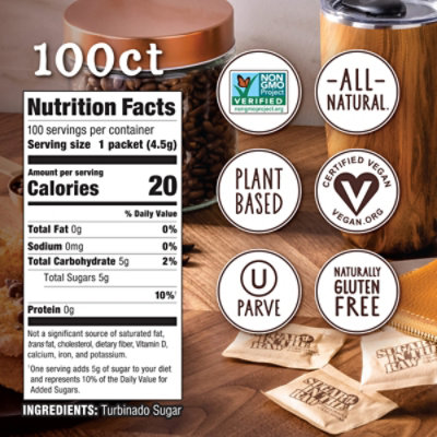 Sugar In The Raw Sugar 100% Natural Turbinado Cane Sugar Packets - 100 Count - Image 4