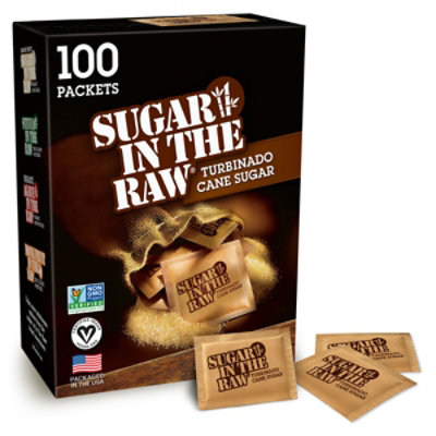 Sugar In The Raw Sugar 100% Natural Turbinado Cane Sugar Packets - 100 Count - Image 1