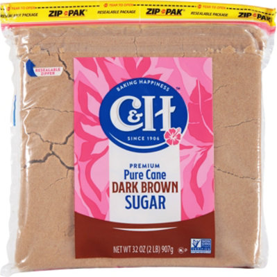 C&H Premium Pure Cane Dark Brown Sugar Bag - 2 LB - Image 1