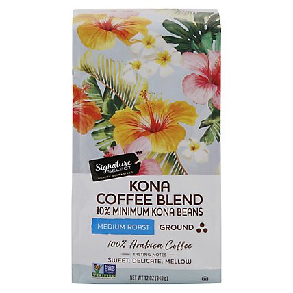 Signature SELECT Coffee Ground Medium Roasted Kona Blend - 12 Oz - Image 3