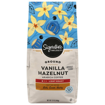Signature SELECT Coffee Ground Light Roast Vanilla Hazelnut - 12 Oz - Image 1
