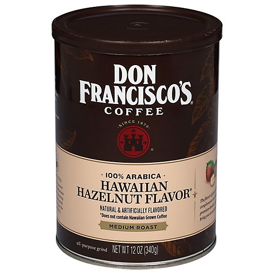 Don Franciscos Coffee All Purpose Grind Medium Roast Hawaiian Hazelnut - 12 Oz