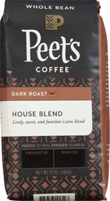 Peet's Coffee House Blend Dark Roast Whole Bean Coffee Bag - 12 Oz - Image 2