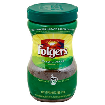 Folgers Coffee Instant Crystals Classic Decaf - 8 Oz