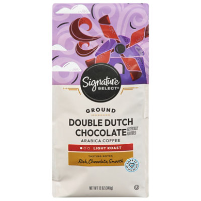 Signature SELECT Coffee Arabica Ground Light Roast Double Dutch Chocolate - 12 Oz