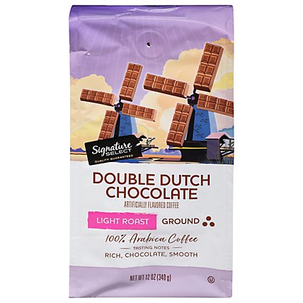 Signature SELECT Coffee Arabica Ground Light Roast Double Dutch Chocolate - 12 Oz - Image 2