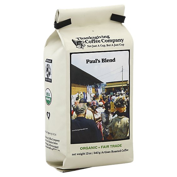 Thanksgiving Coffee Coffee Organic Medium Roast Pauls Blend - 12 Oz