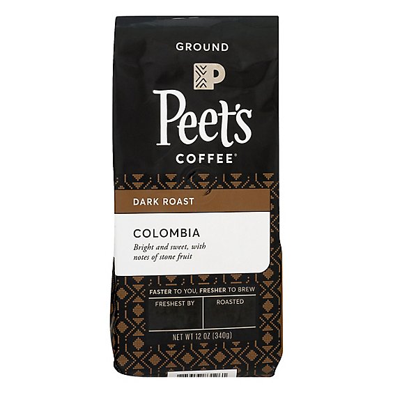 Peets Coffee Coffee Ground Deep Roast Colombia - 12 Oz