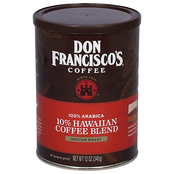Don Franciscos Coffee All Purpose Grind Medium Roast Hawaiian Blend - 12 Oz