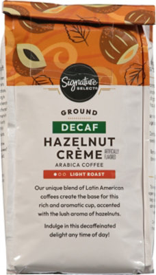 Signature SELECT Coffee Arabica Ground Light Roast Hazelnut Creme Decaf - 12 Oz - Image 4