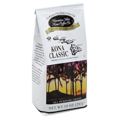 Hawaiian Isles Coffee All Purpose Grind Kona Classic 10 Oz Safeway