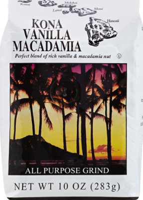 Hawaiian Isles Coffee All Purpose Grind Vanilla Macadamia - 10 Oz - Image 2