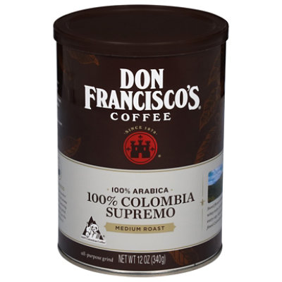 Don Franciscos Coffee All Purpose Grind Medium Roast Colombia Supremo - 12 Oz